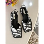Women's Zebra Print Square Toe Flats with Ruched Back - Trendy Animal Pattern Date Shoes for Stylish Women - Image 5