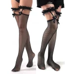 Women's Black Fishnet Rhinestone Tights with Pointed Toe Stiletto Slingbacks – Glamorous Sparkly High Heels for Dance, Stage and Party Nights - Image 6