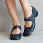 Women's Vintage Mary Jane Shoes with Buckle Strap – Retro Comfort Low-Heel Shoes for Everyday Casual Wear - Image 3