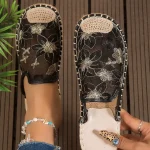 Women's Floral Mesh Slip-On Espadrilles with Embroidered Lace and Braided Sole, Breathable Summer Mules for Beach, Travel, and Casual Outfits - Image 8
