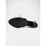 Women's Two-Tone Black and White Oxford Heels with Brogue Detailing – 1950s Vintage Lace-Up Dress Shoes for Daily Wear, Spring Outfits, and Retro-Inspired Looks - Image 7