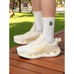 Women's Beige Air-Cushioned Sports Sneakers with Breathable Mesh Upper, Shock-Absorbing Sole for Running, Fitness and Casual Wear - Image 6