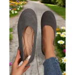 Women's Wide Toe Barefoot Flats in Brown – Comfortable Zero Drop Slip-On Shoes for Casual Walking & Travel - Image 5