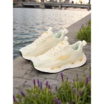 Women's Beige Air-Cushioned Sports Sneakers with Breathable Mesh Upper, Shock-Absorbing Sole for Running, Fitness and Casual Wear - Image 7