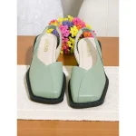 Women's Zebra Print Square Toe Flats with Ruched Back - Trendy Animal Pattern Date Shoes for Stylish Women - Image 3