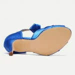Green Satin Open-Toe High Heel Sandals with Bow Detail for Women - Elegant Wedding or Evening Shoes - Image 6