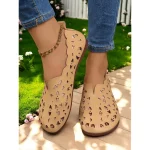 Women's White Laser-Cut Barefoot Slip-Ons - Breathable and Lightweight Casual Wide Fit Shoes, Great for Summer Days - Image 4