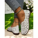 Women's White Laser-Cut Barefoot Slip-Ons - Breathable and Lightweight Casual Wide Fit Shoes, Great for Summer Days - Image 3