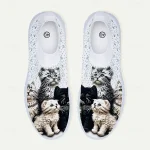 Women's Cute Cat Print Sneakers – Cozy Slip-On Shoes with Adorable Kitten Design for Everyday Casual Wear - Image 4
