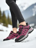 Women's Rose Pink Waterproof Hiking Sneakers with Anti-Slip Outsole, Warm Outdoor Trail Shoes for Trekking, Walking & Winter Travel - Image 3