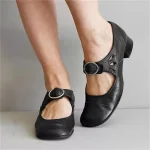 Women's Vintage Mary Jane Shoes with Buckle Strap – Retro Comfort Low-Heel Shoes for Everyday Casual Wear - Image 4