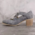Women's Retro Cutout Oxford Heels – Vintage Mary Jane Shoes for Daily Wear & Office Style - Image 8