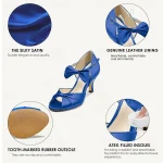 Green Satin Open-Toe High Heel Sandals with Bow Detail for Women - Elegant Wedding or Evening Shoes - Image 7