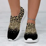 Women's Leopard Print Slip-On Sneakers - Casual Chunky Platform Shoes with Lightweight Sole for Daily Wear and Walking - Image 4