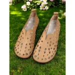 Women's White Laser-Cut Barefoot Slip-Ons - Breathable and Lightweight Casual Wide Fit Shoes, Great for Summer Days - Image 7