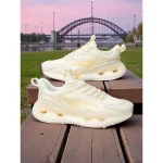 Women's Beige Air-Cushioned Sports Sneakers with Breathable Mesh Upper, Shock-Absorbing Sole for Running, Fitness and Casual Wear - Image 5