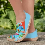 Women's Flamingo Print Slip-On Shoes – Colorful and Lightweight Casual Loafers for Summer, Travel and Beach Outings