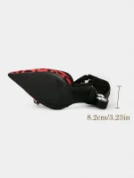 Women's Red Leopard Print Rhinestone Block Heel Pumps with Ankle Strap - Bold Party Shoes for Nightlife and Christmas Celebrations - Image 6