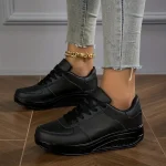 Women's Platform Sneakers – Stylish White Lace-Up Shoes with Air Cushion for Walking & Casual Wear - Image 8