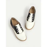 Women's 1920s Retro Two-Tone Brogue Oxford Shoes, Lace-Up Vintage Flat Faux Leather Shoes for Daily Wear and Gatsby Inspired Outfits - Image 5